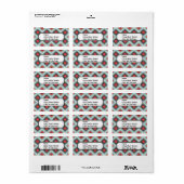 Aztec Tribal Native Amerikaans rood blauw patroon Etiket (Full Sheet)