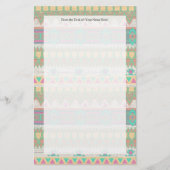 Aztec Tribal Native Pastel geometrisch patroon Briefpapier (Voorkant)