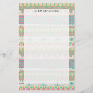 Aztec Tribal Native Pastel geometrisch patroon Briefpapier