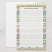 Aztec Tribal Native Pastel geometrisch patroon Briefpapier (Voorkant / Achterkant)