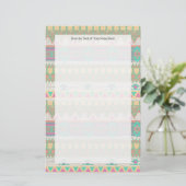 Aztec Tribal Native Pastel geometrisch patroon Briefpapier (Staand voorkant)