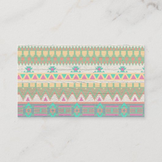 Aztec Tribal Native Pastel geometrisch patroon Visitekaartje (Achterkant)