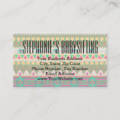 Aztec Tribal Native Pastel geometrisch patroon Visitekaartje (Voorkant)