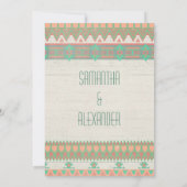 Aztec Tribal Native Pastel Peach/Aqua Kaart (Achterkant)