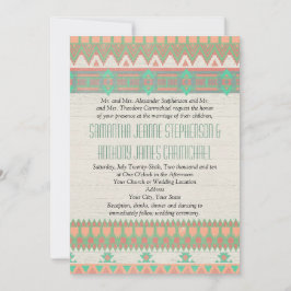 Aztec Tribal Native Pastel Peach/Aqua Kaart