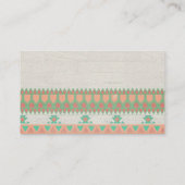 Aztec Tribal Native Pastel Peach/Aqua Visitekaartje (Achterkant)