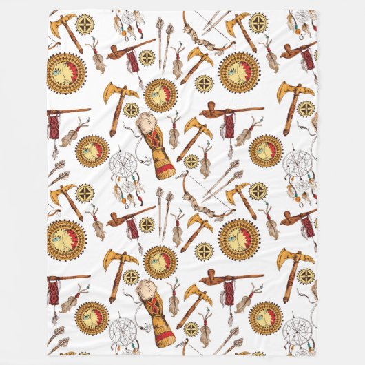 Aztec Tribal patroon home decor Fleece Deken (Voorkant)