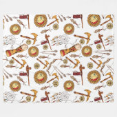 Aztec Tribal patroon home decor Fleece Deken (Voorkant (Horizontaal))