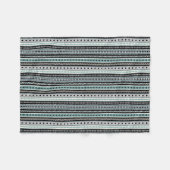 Aztec Tribal Pattern Aqua Black Gray Fleece Deken (Voorkant (Horizontaal))