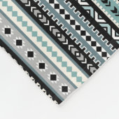 Aztec Tribal Pattern Aqua Black Gray Fleece Deken (Hoek)