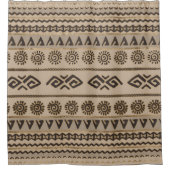 Aztec Tribal Pattern Beige and Gold Douchegordijn (Voorkant)