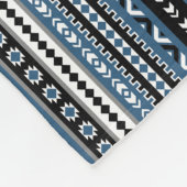 Aztec Tribal Pattern / Blue Grey White Black Fleece Deken (Hoek)