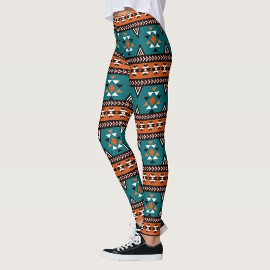 Aztec Tribal Pattern Blue Leggings (Links)