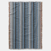 Aztec Tribal Pattern in Blue Grey White Black Deken (Voorkant Verticaal)