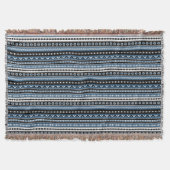 Aztec Tribal Pattern in Blue Grey White Black Deken (Voorkant)