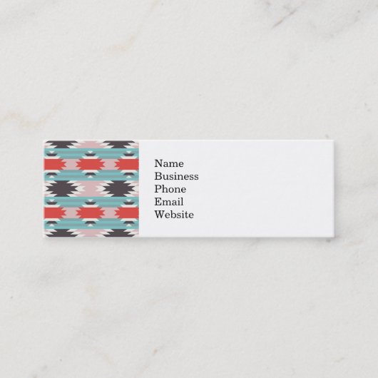 Aztec Tribal Pattern Native American Prints Mini Visitekaartje (Voorkant)