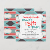 Aztec Tribal Pattern Native American Red Blue Kaart (Voorkant / Achterkant)