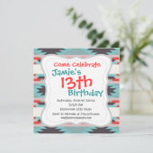 Aztec Tribal Pattern Native American Red Blue Kaart (Staand voorkant)