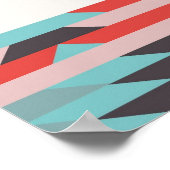 Aztec Tribal Pattern Native American Red Blue Poster (Hoek)