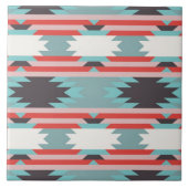 Aztec Tribal Pattern Native American Red Blue Tegeltje (Voorkant)