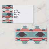 Aztec Tribal Pattern Native American Red Blue Visitekaartje (Voorkant / Achterkant)