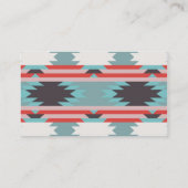 Aztec Tribal Pattern Native American Red Blue Visitekaartje (Achterkant)