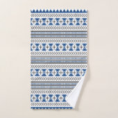 Aztec Tribal Print Blue White Bad Handdoek (Handdoek)