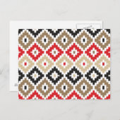 Aztec Tribal Print Ikat Diamond Patroon Briefkaart (Voorkant / Achterkant)