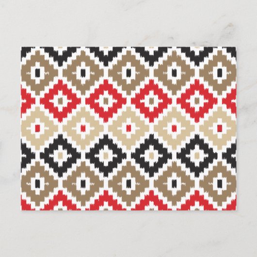 Aztec Tribal Print Ikat Diamond Patroon Briefkaart (Voorkant)