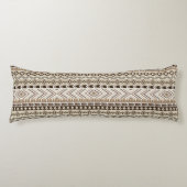 Aztec Tribal Print Neutral Browns Beige Taupe Lichaamskussen (Voorkant)
