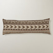 Aztec Tribal Print Neutral Browns Beige Taupe Lichaamskussen (Achterkant)