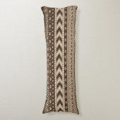 Aztec Tribal Print Neutral Browns Beige Taupe Lichaamskussen (Voorkant Verticaal)