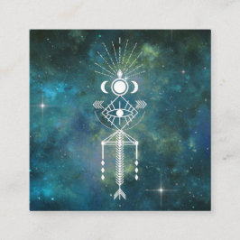 *~* Aztec Tribal Sacred Celestial Cosmic Shaman Vierkante Visitekaartje