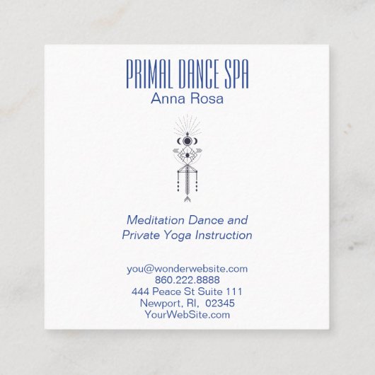 *~* Aztec Tribal Sacred Geometry Waterverf Shaman Vierkante Visitekaartje (Achterkant)