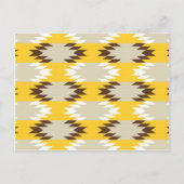 Aztec Tribal Yellow Brown Native American Design Briefkaart (Voorkant)