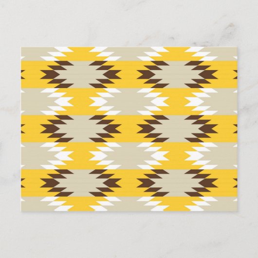 Aztec Tribal Yellow Brown Native American Design Briefkaart (Voorkant)