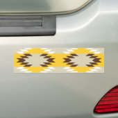 Aztec Tribal Yellow Brown Native American Design Bumpersticker (Op auto)