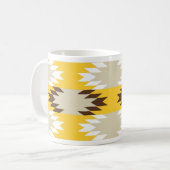 Aztec Tribal Yellow Brown Native American Design Koffiemok (Voorkant links)