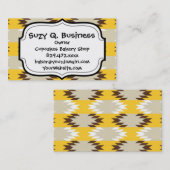 Aztec Tribal Yellow Brown Native American Design Visitekaartje (Voorkant / Achterkant)