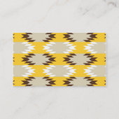 Aztec Tribal Yellow Brown Native American Design Visitekaartje (Achterkant)