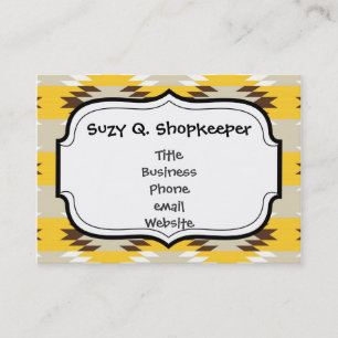 Aztec Tribal Yellow Brown Native American Design Visitekaartje