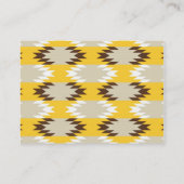 Aztec Tribal Yellow Brown Native American Design Visitekaartje (Achterkant)