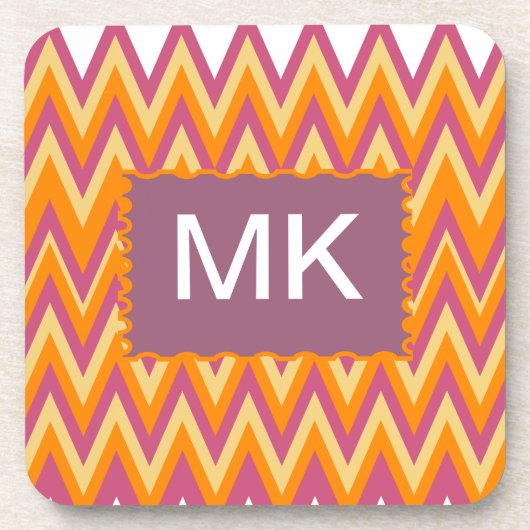 Aztec Tribal ZigZag Bier Onderzetter (Voorkant)