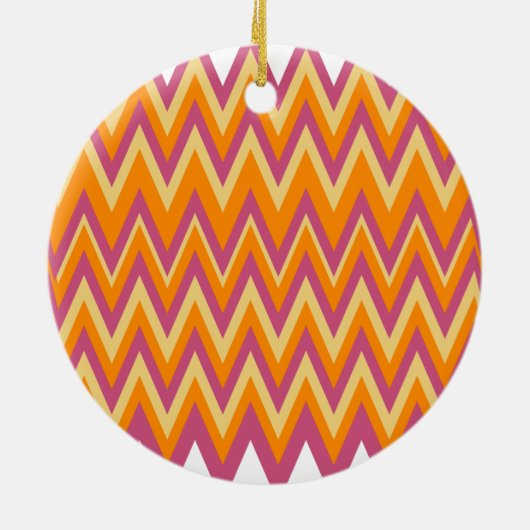 Aztec Tribal ZigZag Keramisch Ornament (Achterkant)