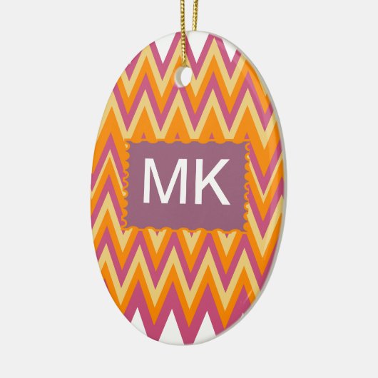 Aztec Tribal ZigZag Keramisch Ornament (Links)