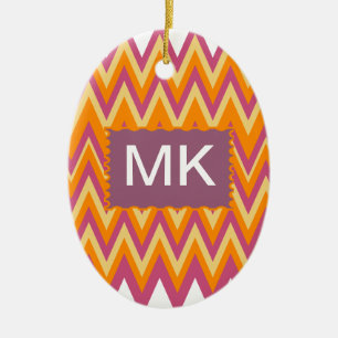 Aztec Tribal ZigZag Keramisch Ornament