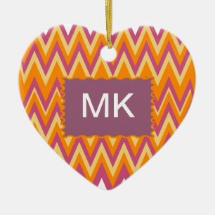 Aztec Tribal ZigZag Keramisch Ornament