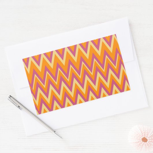 Aztec Tribal ZigZag Rechthoekige Sticker (Envelop)