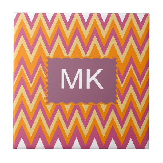 Aztec Tribal ZigZag Tegeltje (Voorkant)