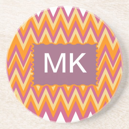 Aztec Tribal ZigZag Zandsteen Onderzetter (Voorkant)